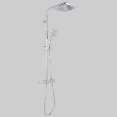 SET COLONNA SQUARE QUADRA CON MISCELATORE TERMOSTATICO  Cromata     CARDINALE