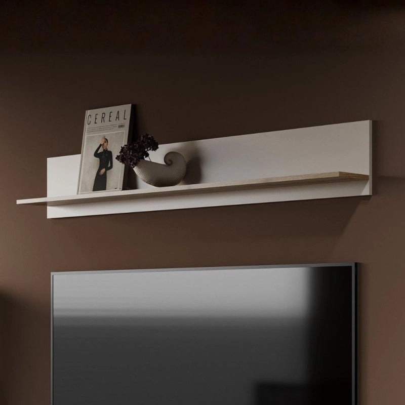 Mensola Frezo04 in colore cashmere e rovere evoque 167.3 x 17.6 x H25 cm.