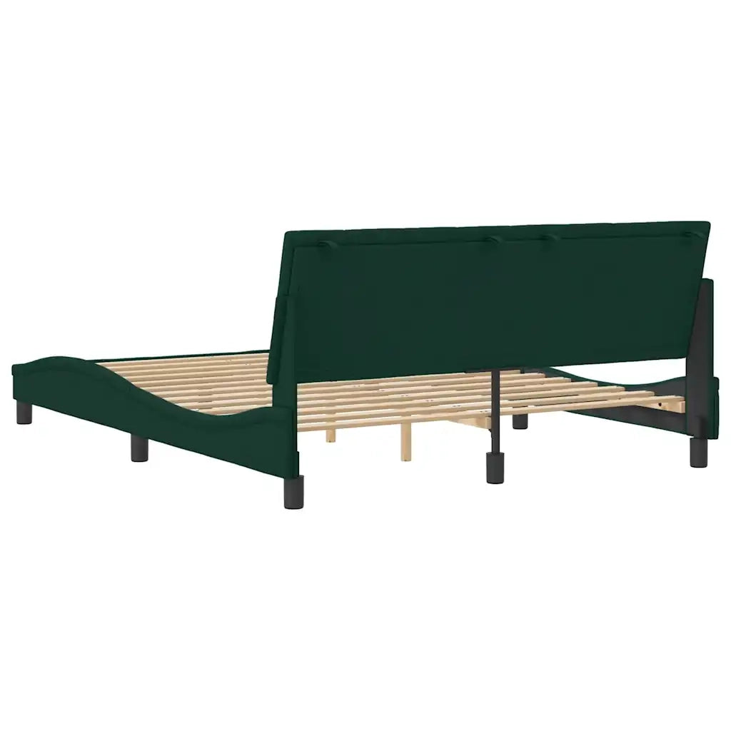 Giroletto senza Materasso Hanko Verde Scuro 160x200 cm in Velluto