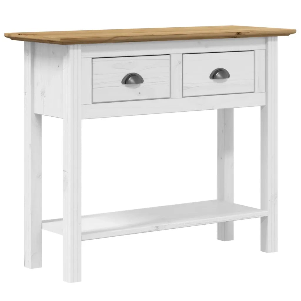 Tavolo Consolle BODO 91x35x74 cm Legno Massello Pino Marrone 355072