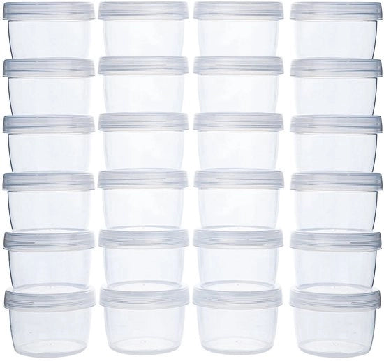 Pacchetto di 24 contenitori per alimenti per bambini, 200 ml, BPA-free, magnetron-resistente, lavastoviglie-resistente, congelatore-resistente, con coperchi, contenitore riciclabile