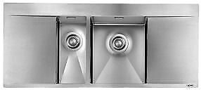 CM 012707.X2.01.2033 PRESTIGE Lavello da Incasso 2 Vasche + Gocciolatoio Acciaio Inox Satinato (116x50 cm) colore Inox Satinato
