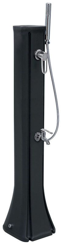 Mini Doccia Solare da Giardino 23L Miscelatore Lavapiedi e Doccetta Antracite