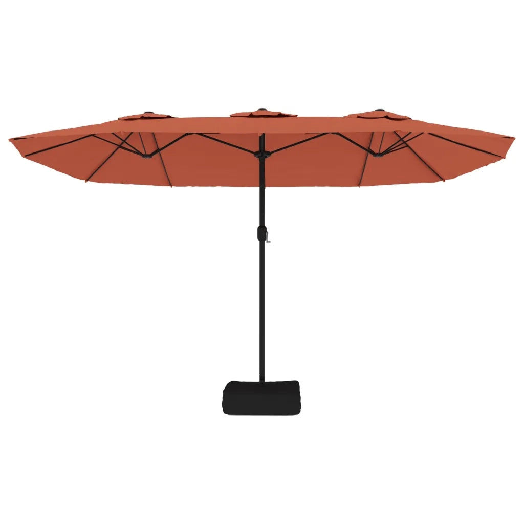 Ombrellone a Doppia Testa con LED Terracotta 449x265 cm 362958