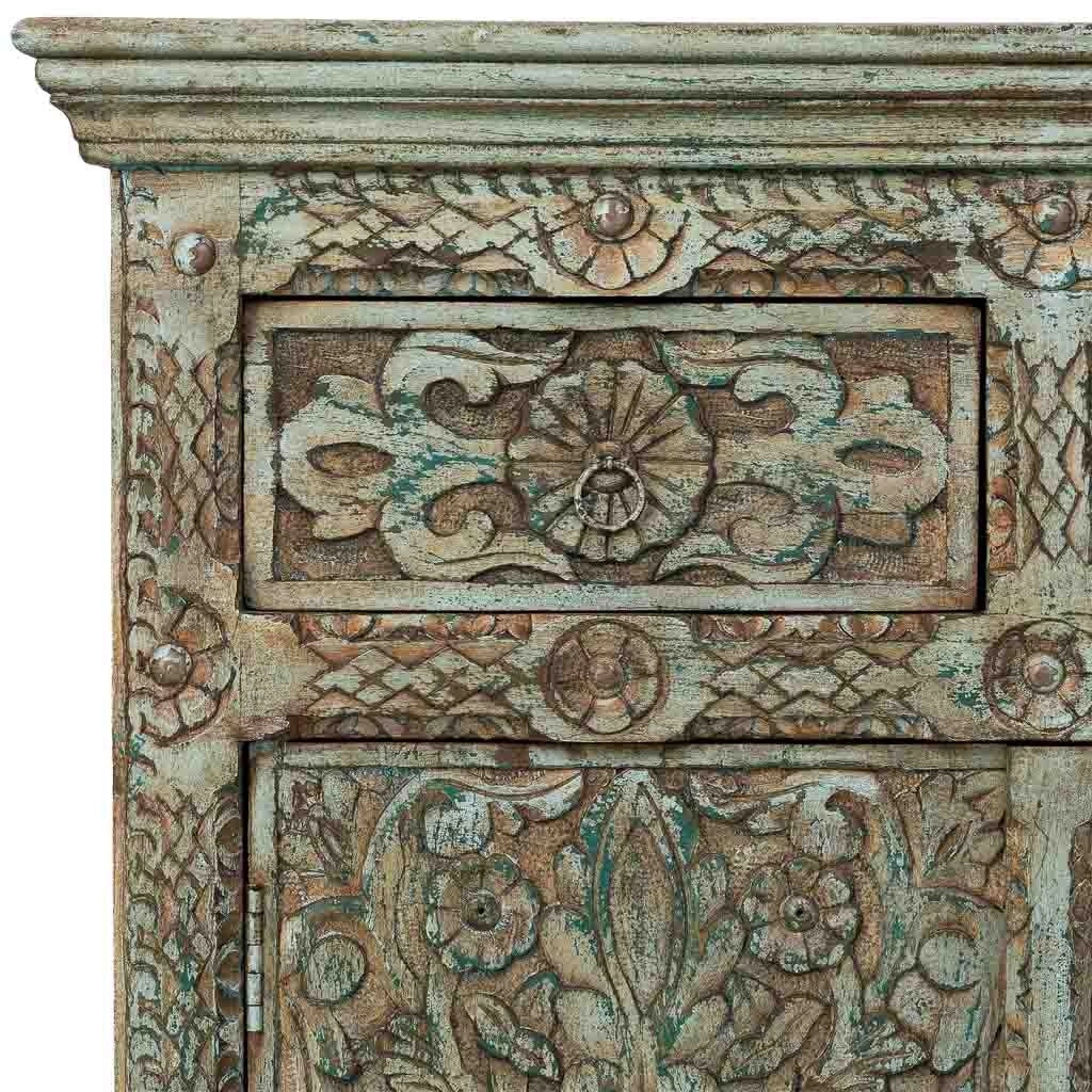 Aparador de madera verde 90x40x90