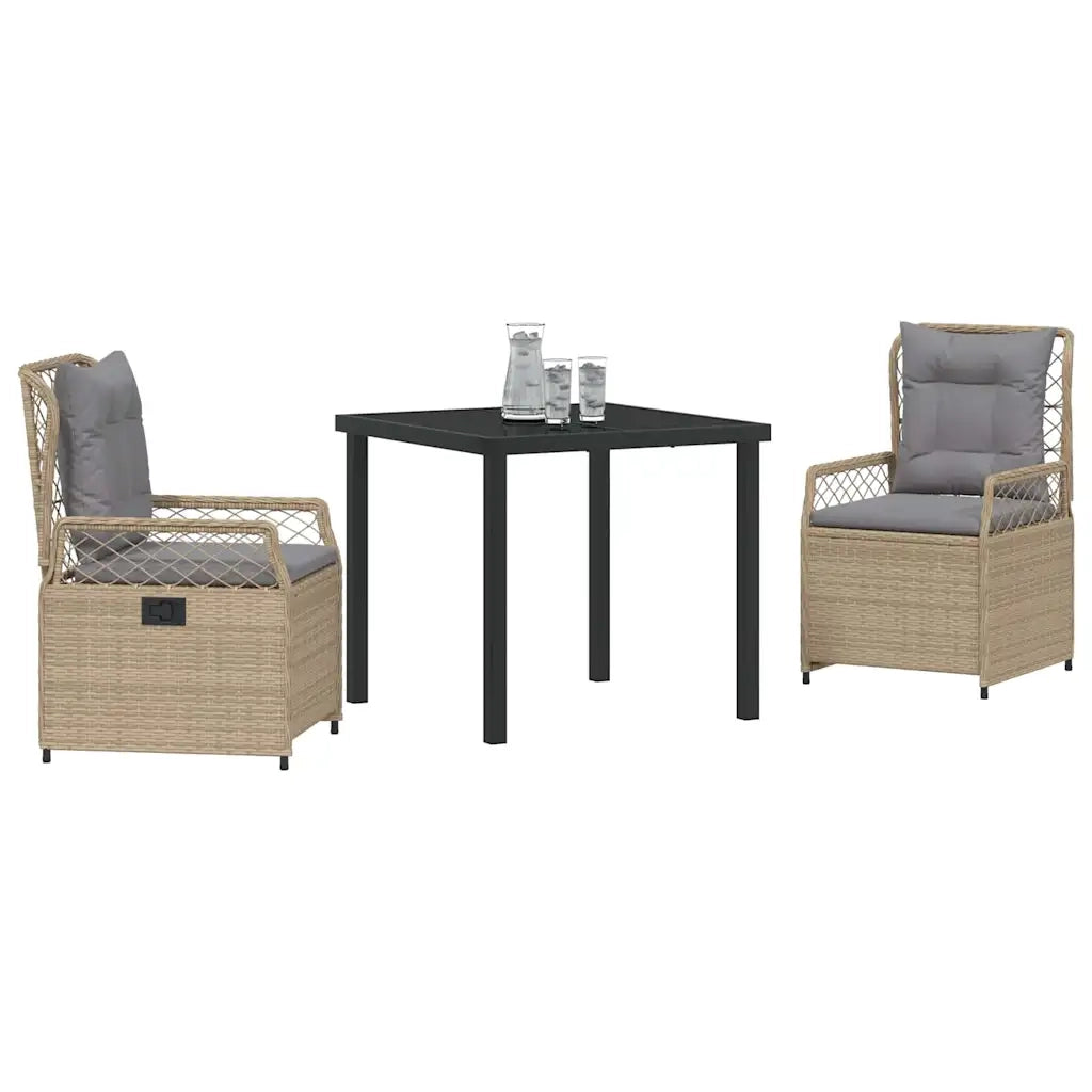Set da Pranzo per Giardino 3 pcs Beige e Grigio Chiaro 3381002