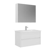 Set mobile lavabo con specchio (2 pezzi) "Arno 85" - 85 x 45 x 52 cm - Bianco