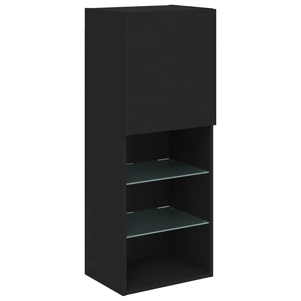Mobile TV con Luci LED-Credenza TV-Console TV Nero 40,5x30x102 cm