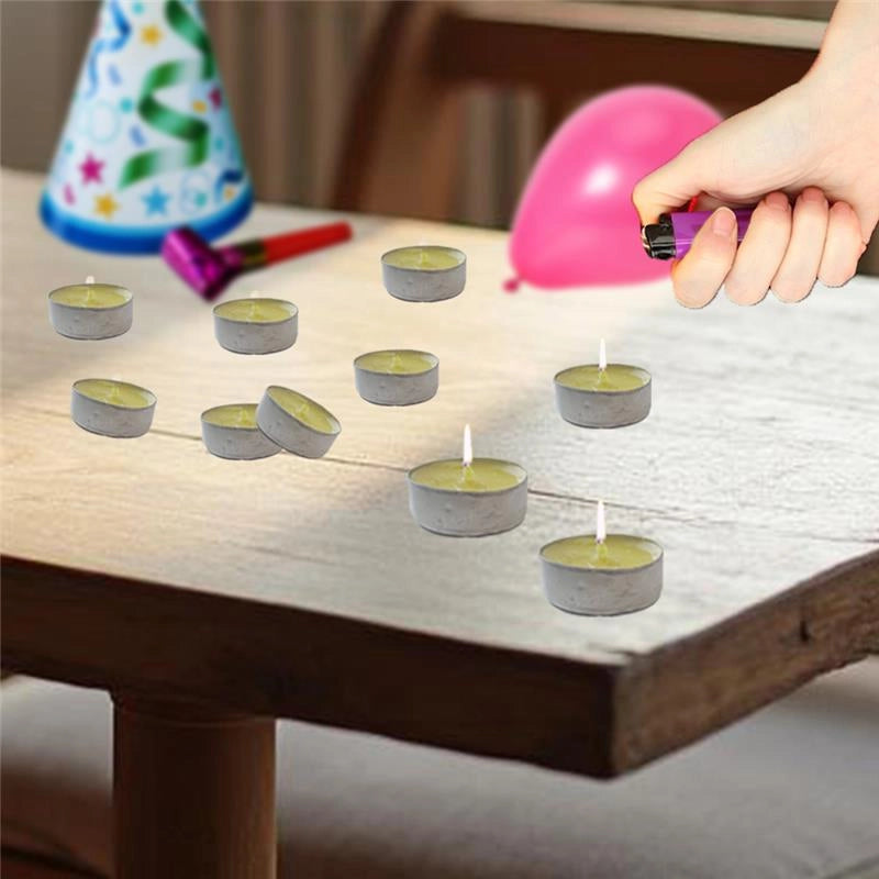 MAURY'S CANDELINE TEA LIGHT 90 PZ GIALLE CON OLIO DI CITRONELLA E BASE IN METALLO