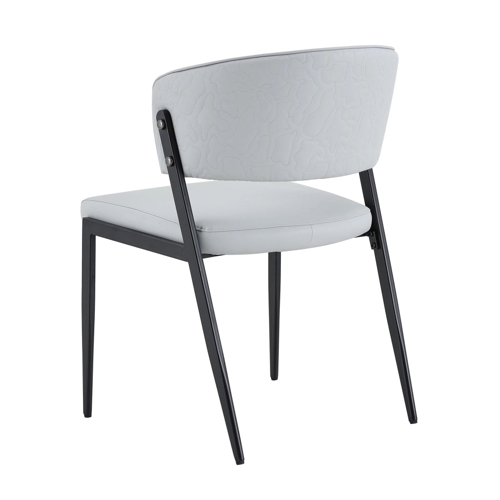 Set di 2 sedie da pranzo moderne in PU grigio chiaro con struttura in metallo