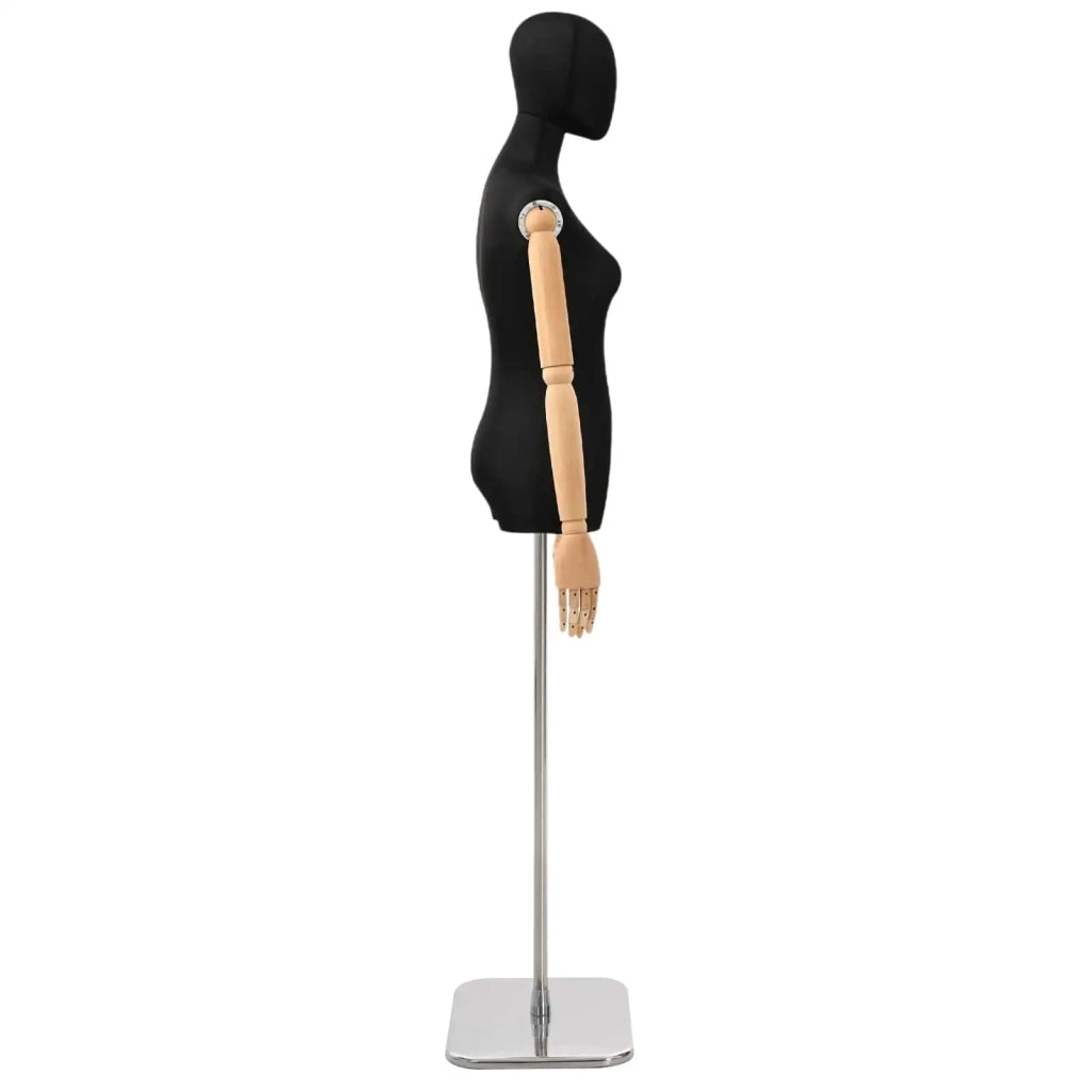 Manichino Regolabile 165-213 cm con Base Femmina PP Nero 42041700