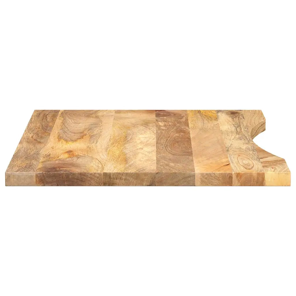 Piano Scrivania con Curva 100x60x2,5cm Massello Grezzo di Mango 370201