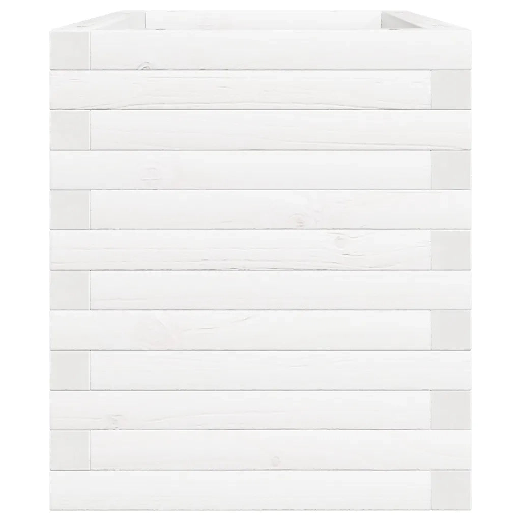 Fioriera da Giardino Bianca 70x40x46 cm Legno Massello di Pino 3282440