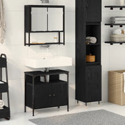 Set di mobili da bagno a 2 pezzi in legno ingegnerizzato rovere nero
