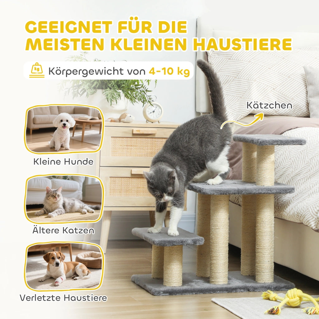 Scala per Gatti 3 Gradini con Sisal ¨C Minimal ¨C 54 cm