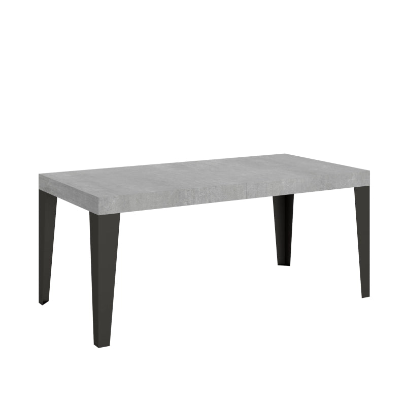 Tavolo allungabile 90x180/440 cm Flame telaio Antracite - Cemento