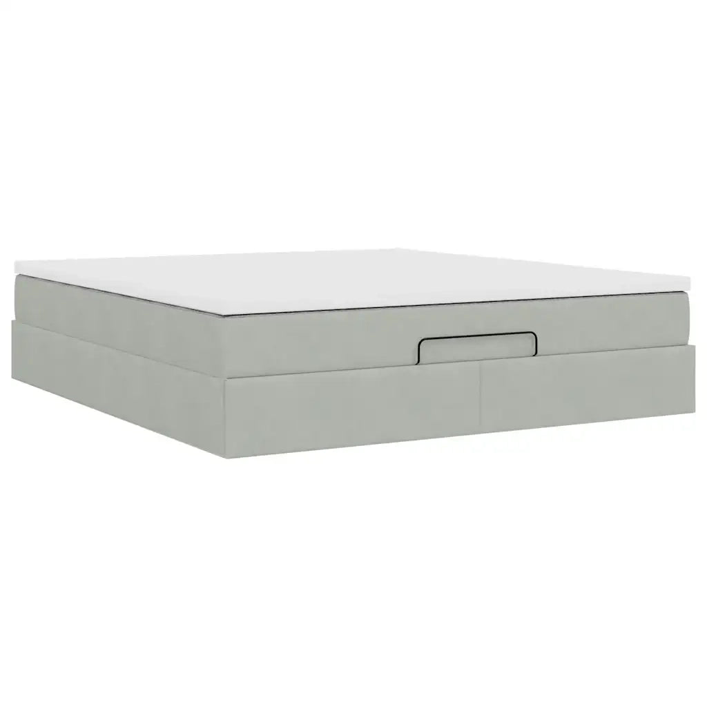 Struttura Letto Pouf con Materasso 180x200 cm in Velluto 3311201