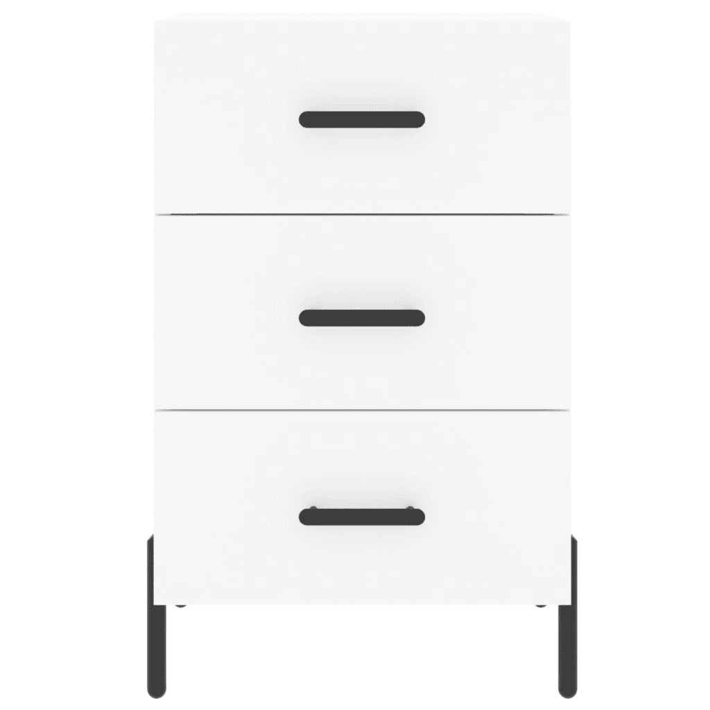 Comodino | Armadio da Notte | Mobiletto da notte Bianco 40x40x66 cm in Legno Multistrato