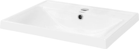 Wastafello quadrata con scolo 51x41,5x15,5 cm ceramica bianca