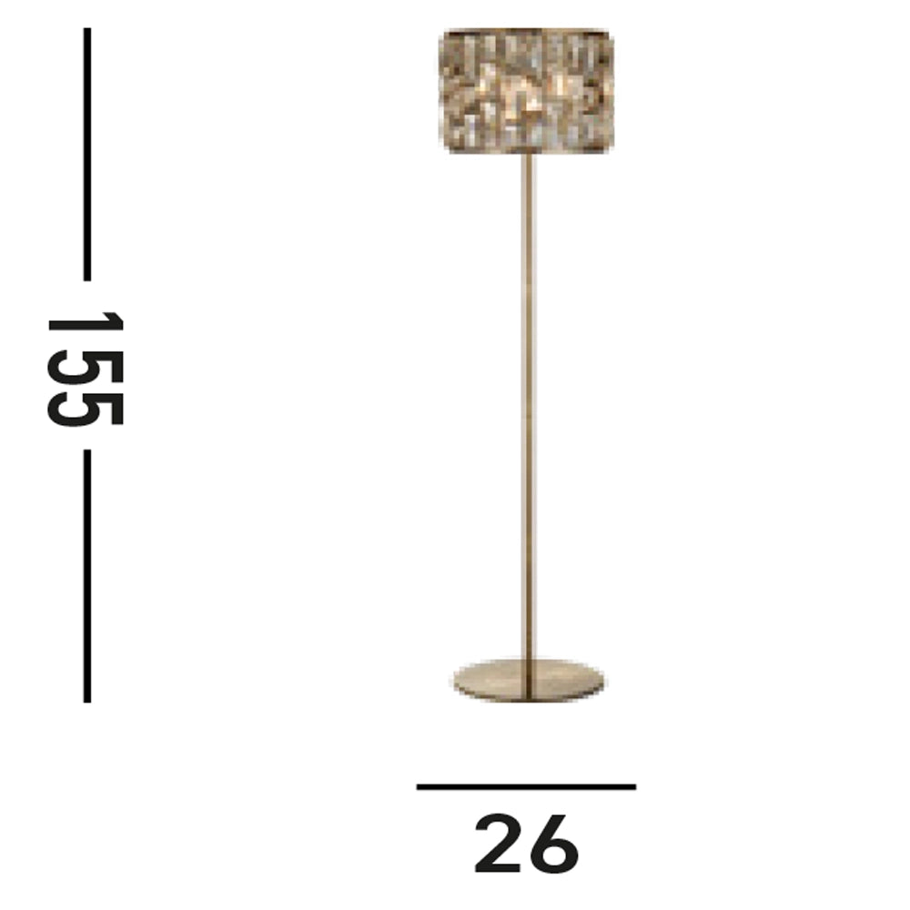 Piantana Classico Gioiello Acciaio Ottone Vetro 1 Luce E27