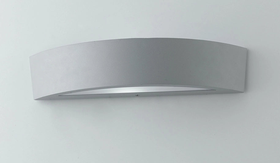 APPLIQUE BIEMISSIONE TUCSON SILVER 2 LUCI ATTACCO E14 IP44 36X9,6X7,5CM IN ALLUMINIO