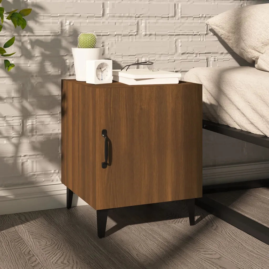 Comodini 2 pz-Set di 2 Tavolino da notte Rovere Marrone in Legno Multistrato 417687