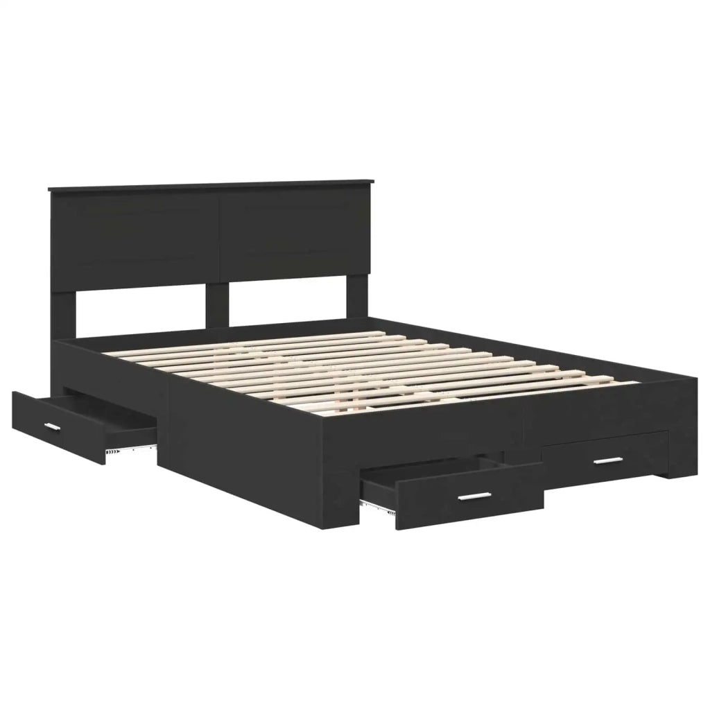 Struttura del letto Nero 140 x 190 cm Legno multistrato 3408255