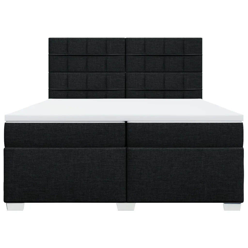 Giroletto a Molle con Materasso Nero 200x200 cm in Tessuto 3292897