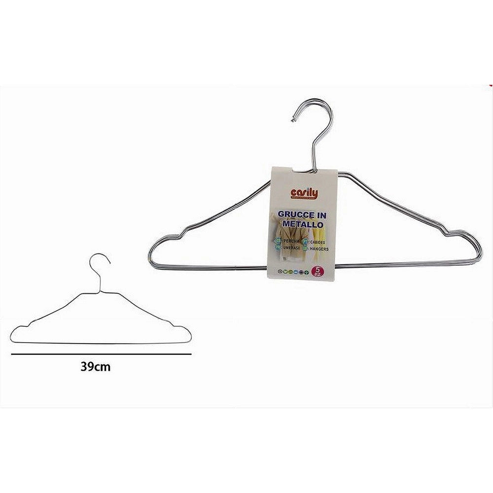 Trade Shop - Set 5pz Grucce Stampelle Appendiabito In Metallo Vestiti Pantaloni Giacche 10455 -