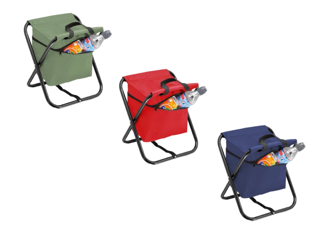 Sgabello Camping Spiaggia Pieghevole Seduta Borsa Termica Mod. Pachino - Pachino - Verde
