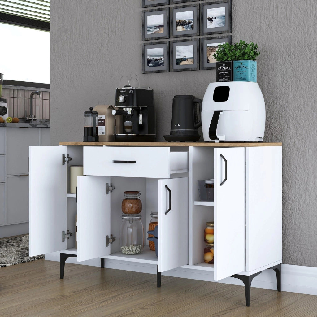 Madia Piobbico, Credenza un Cassetto, 120x40x79h cm Bianco