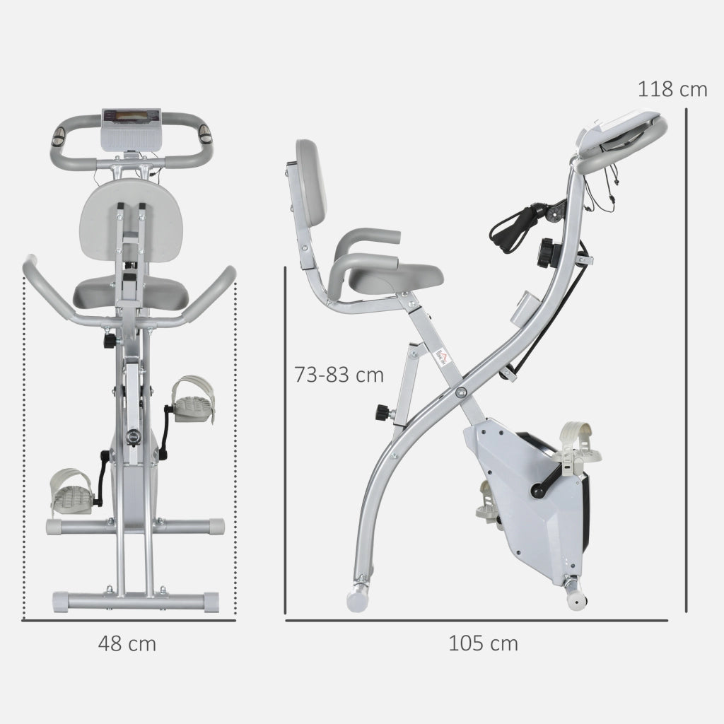 Cyclette pieghevole ¨C Xylo ¨C 8 livelli resistenza magnetica sedile regolabile nero grigio