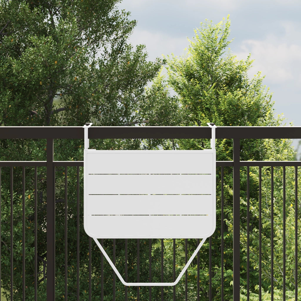 Tavolo da Balcone Pieghevole White 60x40 cm in Acciaio
