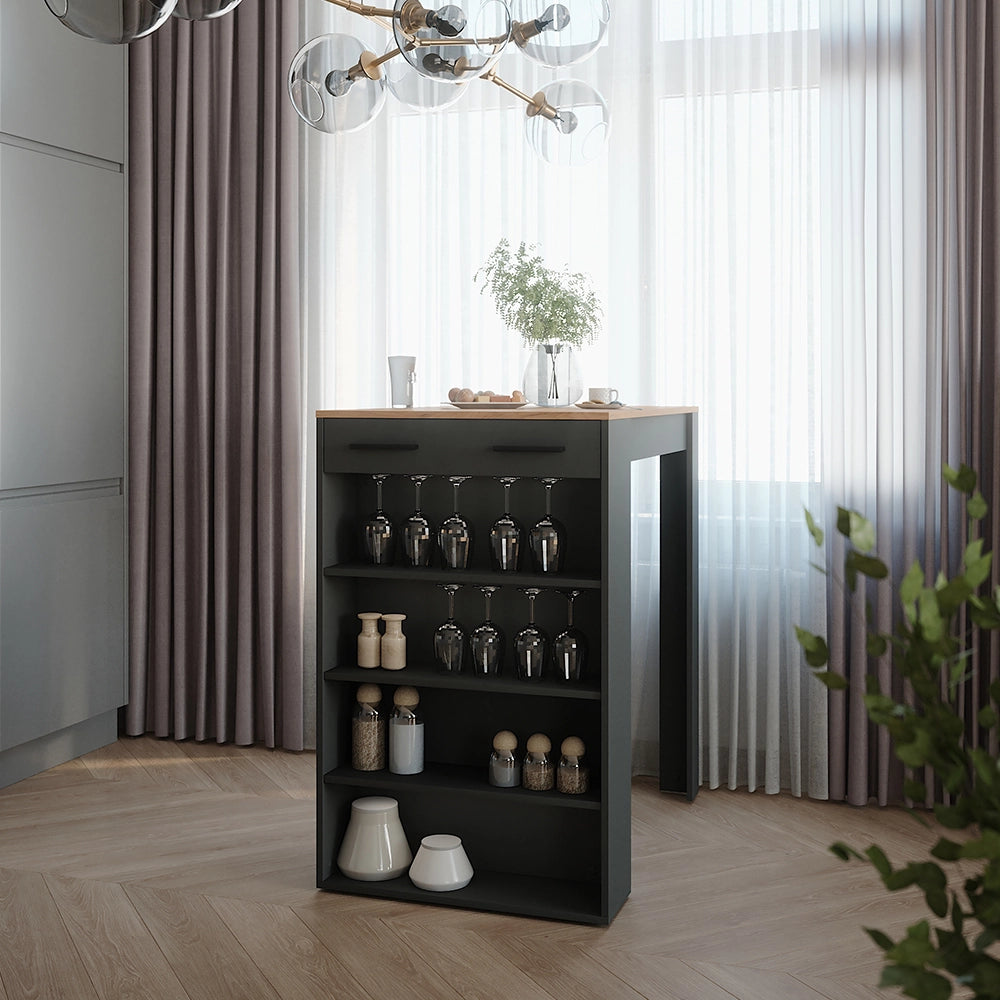 Vicco tavolo bar alto Quercia dorata/antracite 67 x 100 cm