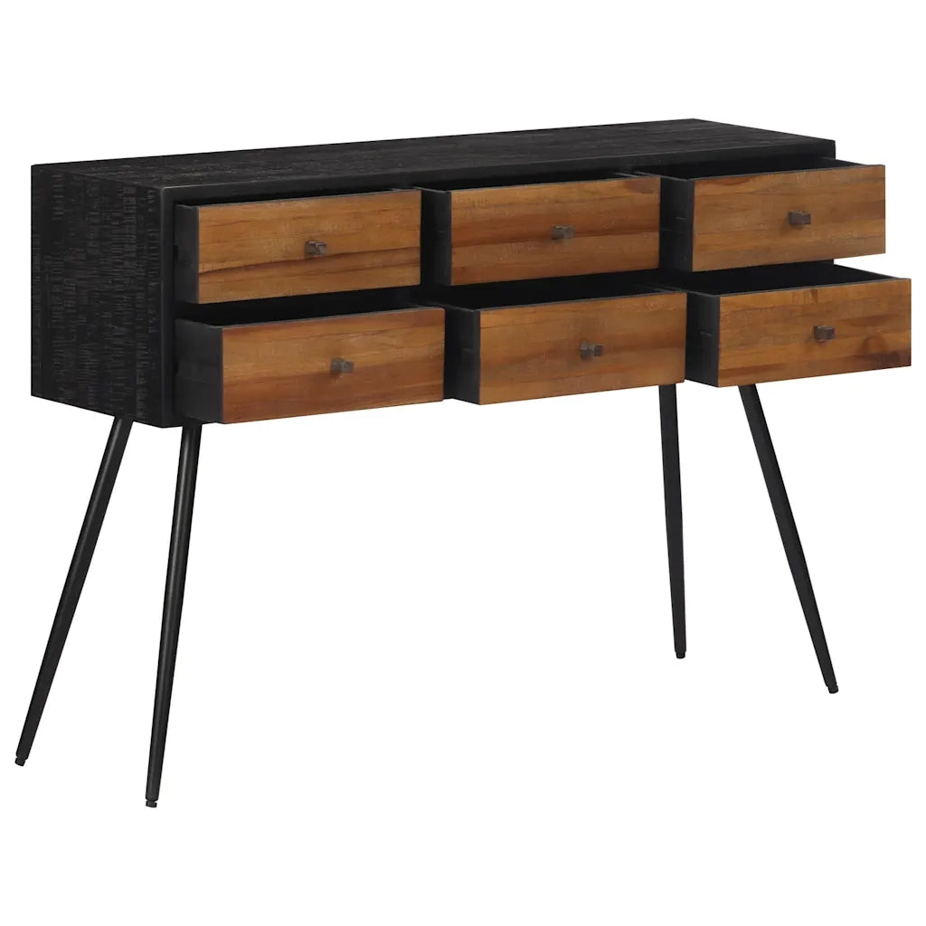 Tavolo Consolle con Cassetti 116x30x76cm Teak Massello Recuperocod mxl 134277