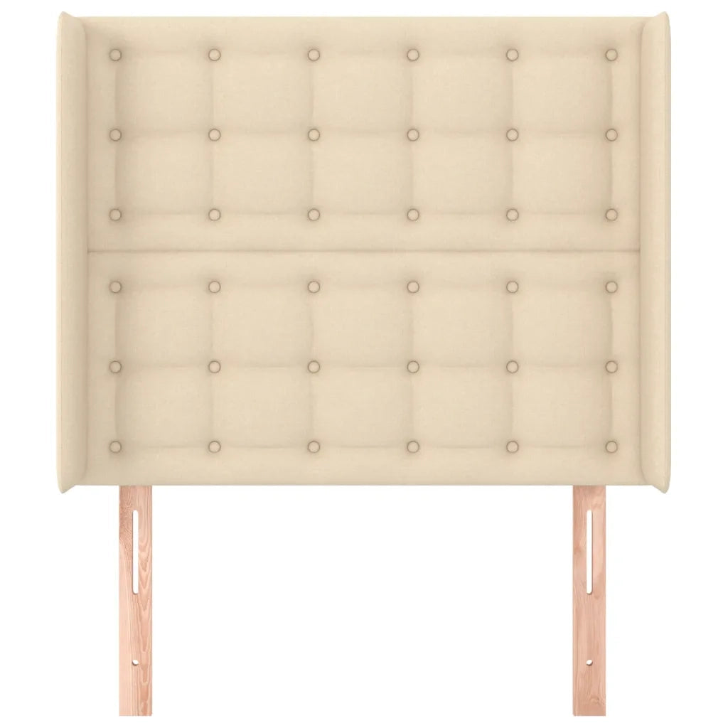 Testiera | Testata ad Orecchio Crema 83x16x118/128 cm in Tessuto