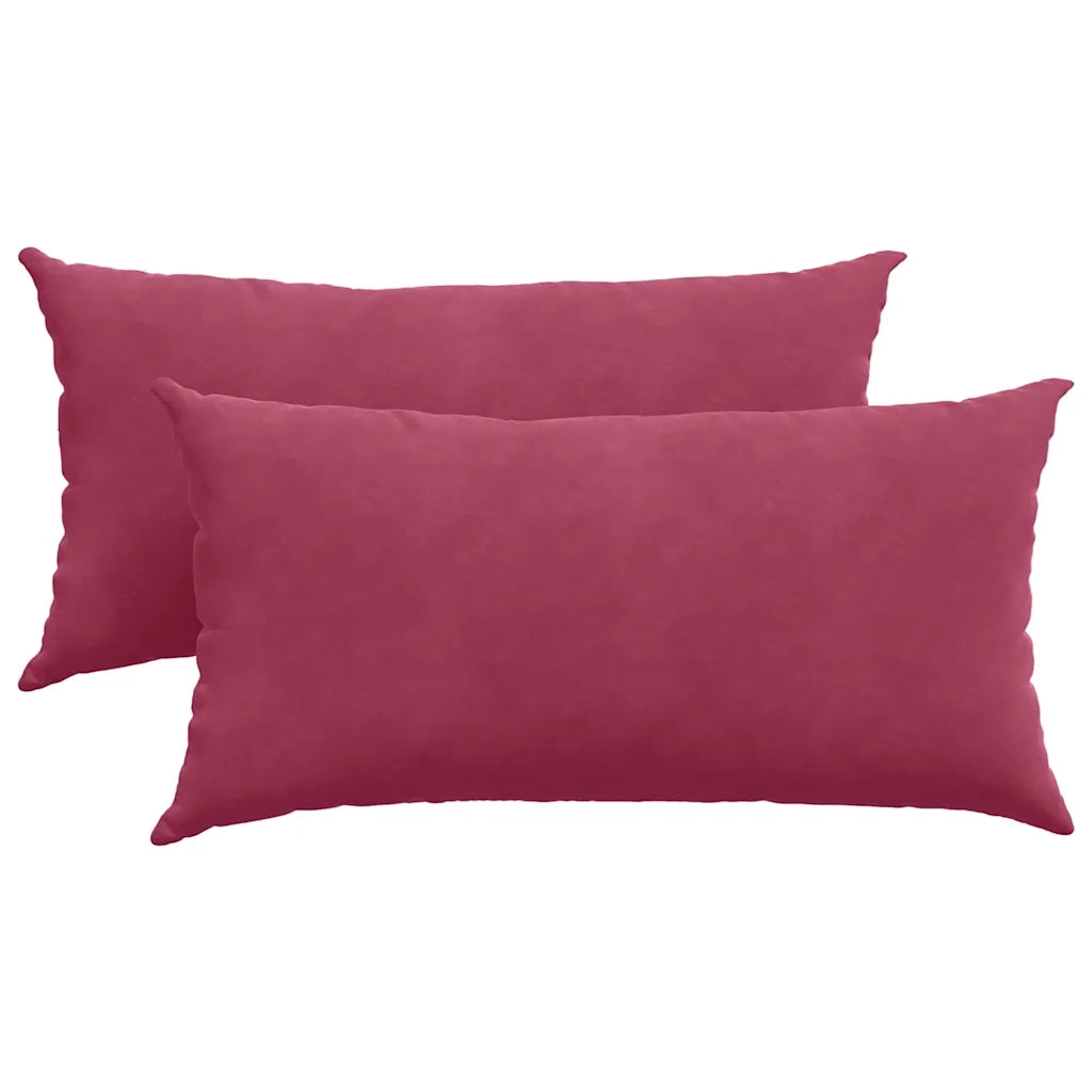 Cuscini da Divano 2 pcs Rosso Vino 80 x 40 cm Tessuto in Cords