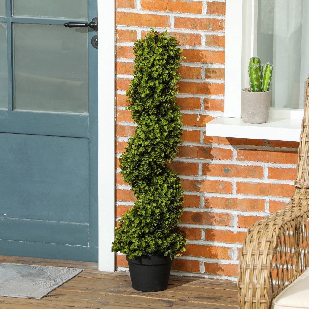 Pianta Finta Eucalipto Spirale con Vaso ¨C Zephmum ¨C Verde 90 cm