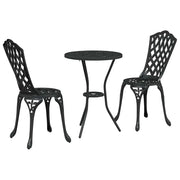 Set Bistro da Giardino 3 pz | Set Salotto da Giardino Nero Alluminio