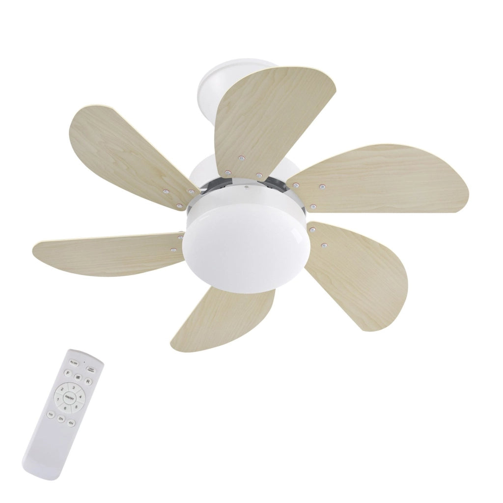 ZMH Ventilatore a Soffitto con Luce e Telecomando 6 Pale 75 cm Silenzioso per Camera da Letto e Cucina Senza Lampadina