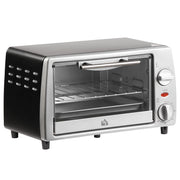 Fornetto Elettrico 750W 10 Litri con Griglia e Teglia Argento e Nero