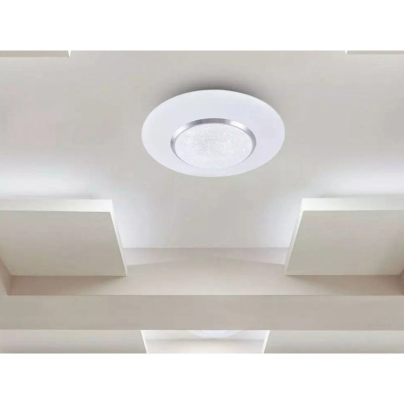 Plafoniera A Led Da Soffitto CCT 3 in 1 Rotonda 60W D500mm Effetto Stellato Cristallo Con Telecomando Incluso SKU-14621