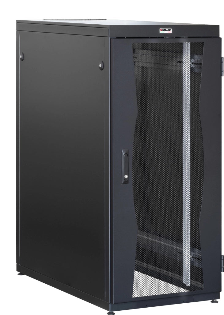 Armadio NetRack 19'' 600x1000 27 Unità Nero Porte Grigliate da Assemblare