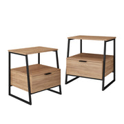 Vicco Comodino Rovere Goldkraft/nero Set di 2