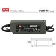 Alimentatore Led MW MEAN WELL PWM-40-12 Dimmerabile 40W 12V IP67 Dimming 3 in 1 0-10V 10V PWM Resistance