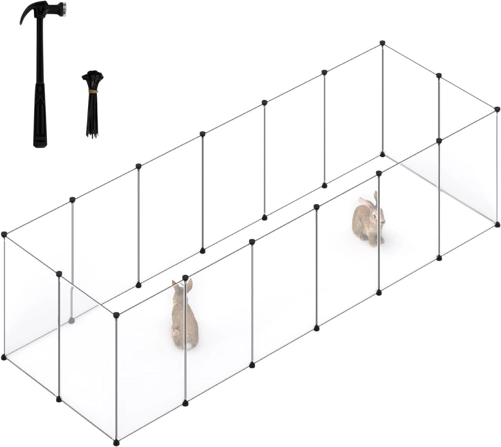 Recinto coniglio in plastica, parco per porcellini d'India 302x102x72cm