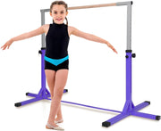 KOMFOTTEU Barra da ginnastica per bambini, barra orizzontale con altezza regolabile a 13 livelli, barra da allenamento in metallo e legno, attrezzatura da palestra con carico di 100 kg