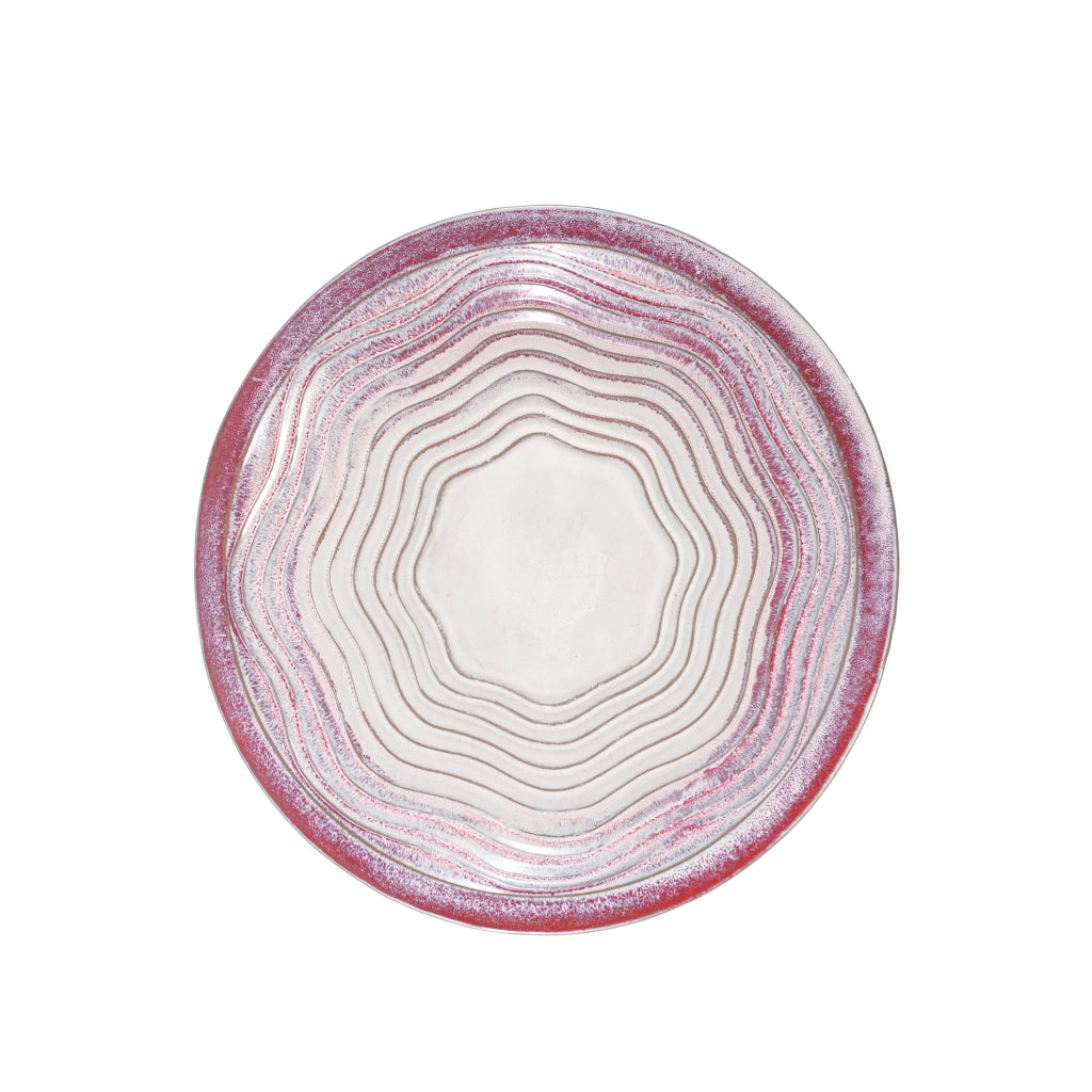 Vasca per uccelli da giardino in ceramica resistente al gelo per esterno bianca e rosa 43×45 cm