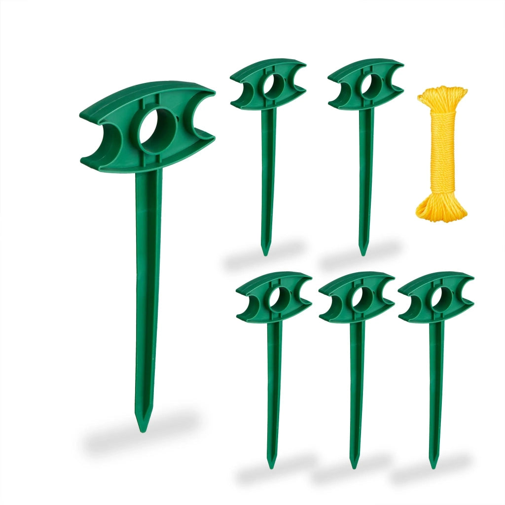 Set di 6 picchetti di fissaggio verdi per giardino e campeggio in plastica verde 13_0013925