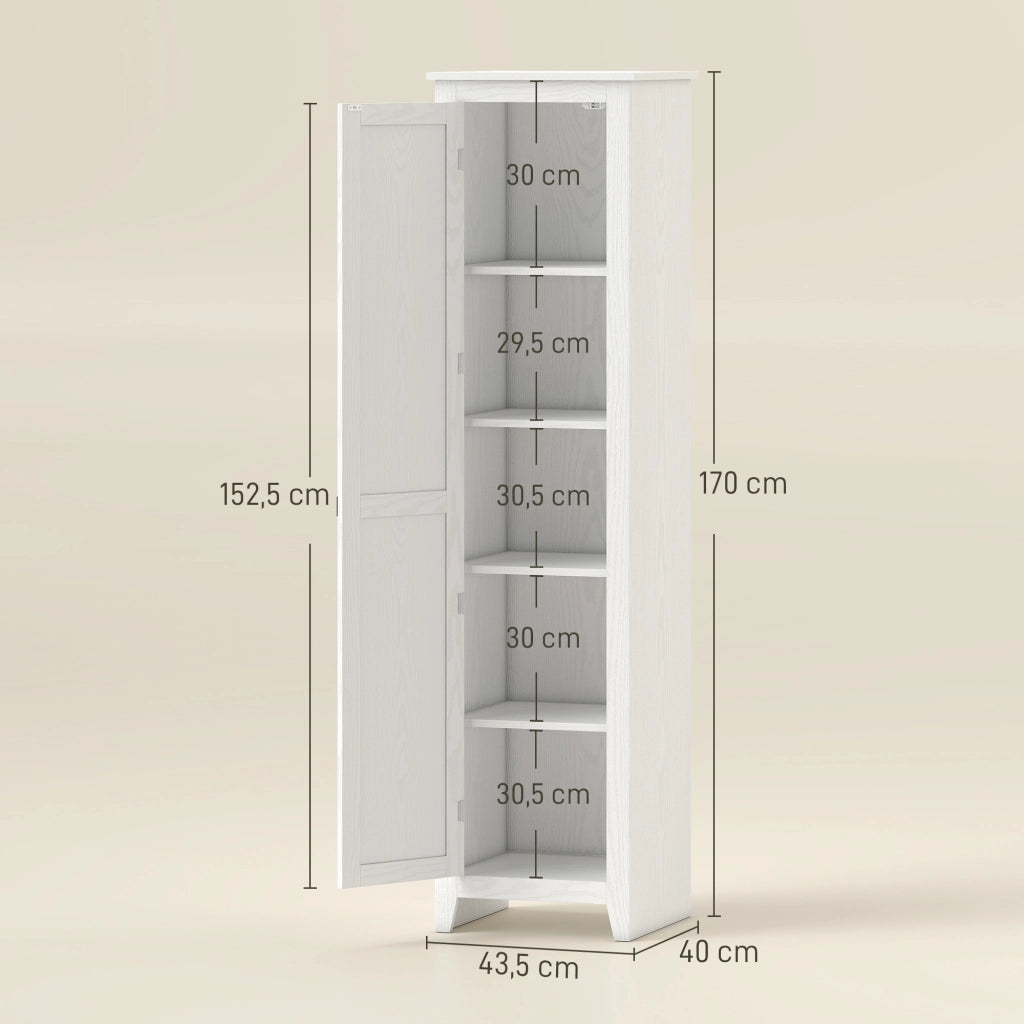 Armadio Cucina con 2 Ripiani Regolabili ¨C zephmum ¨C Bianco 170 cm